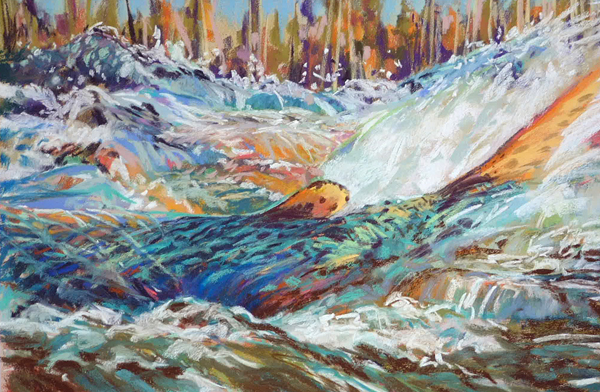 "Sweet Release II", 30" x 22" framed, soft pastel—$895 slh-fishtail-pastelwb